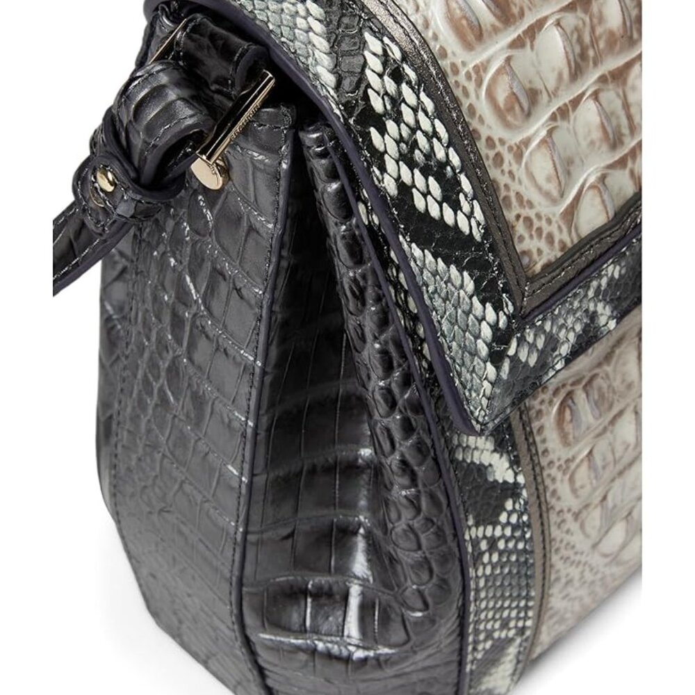 ✅ Brahmin MARGO CHARCOAL NOTTINGHAM Leather Satchel ✨NWT, COA, DUST BAG - Picture 7 of 16